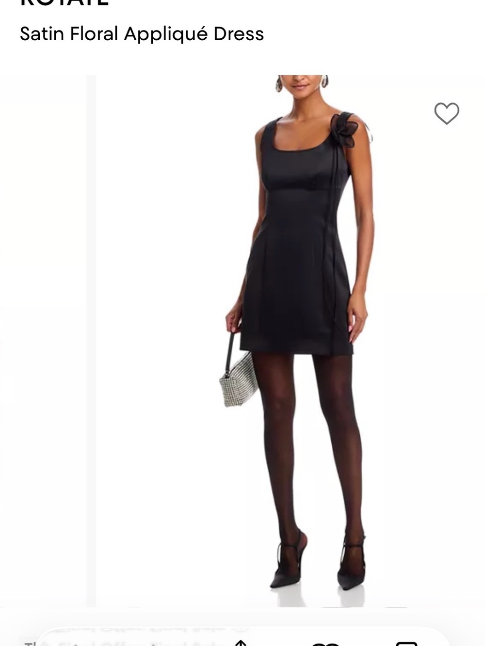 Rotate Satin Floral-Appliqué Mini Dress — Black - Picture 2 of 8